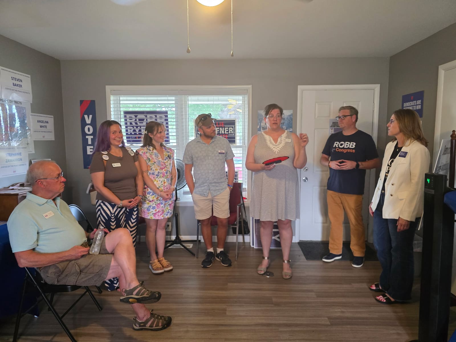 Kelly Grappe, candidate for Arkansas Secretary of State, campaigning in Benton County, Arkansas
