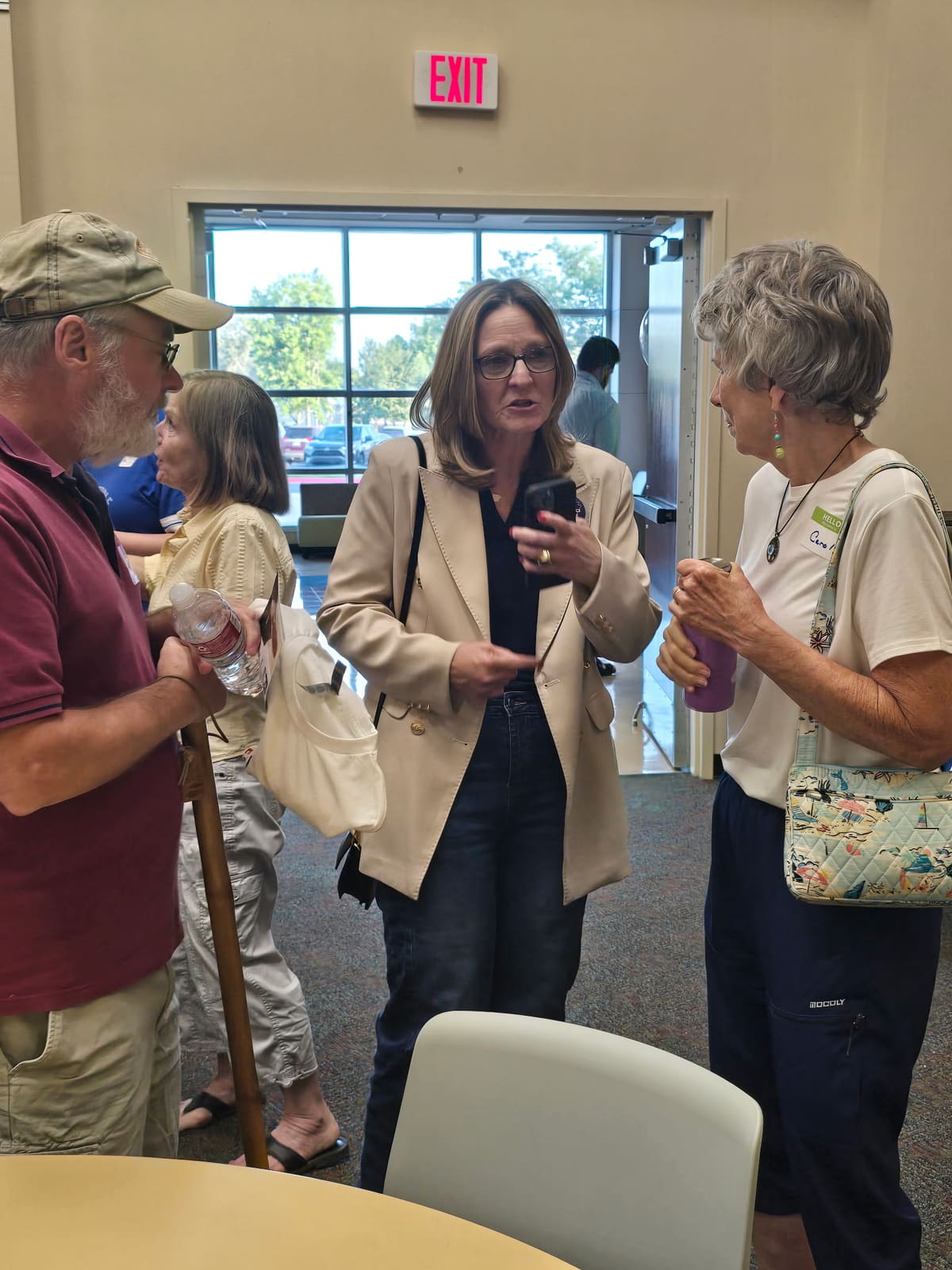 Kelly Grappe in Benton County, Arkansas — campaign photo Kelly Grappe, candidate for Arkansas Secretary of State, campaigning in Benton County, Arkansas