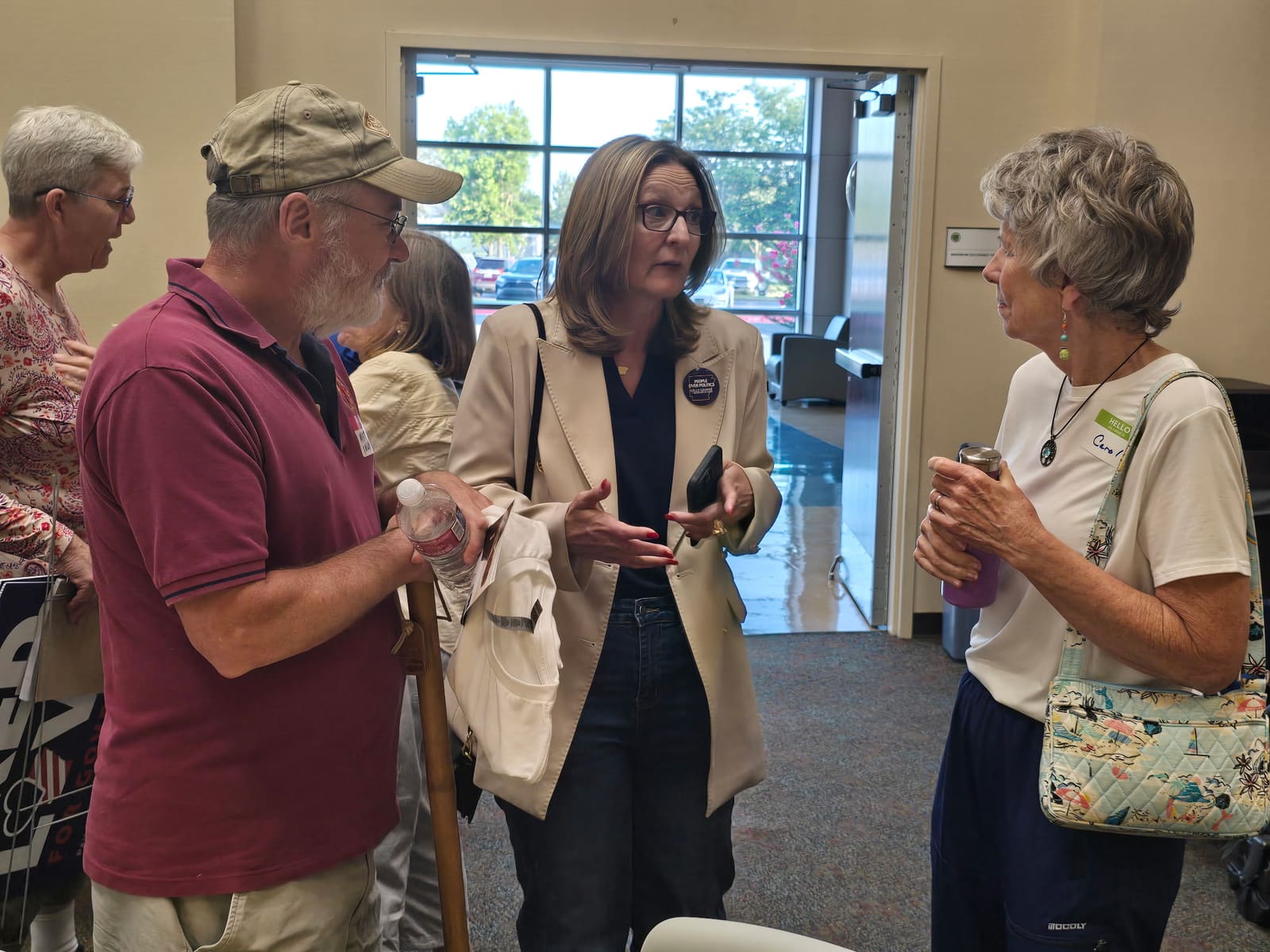 Kelly Grappe in Benton County, Arkansas — campaign photo Kelly Grappe, candidate for Arkansas Secretary of State, campaigning in Benton County, Arkansas