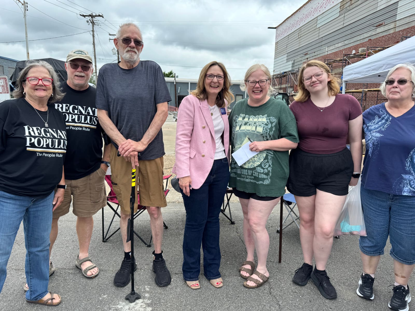 Kelly Grappe, candidate for Arkansas Secretary of State, campaigning in Clark County, Arkansas