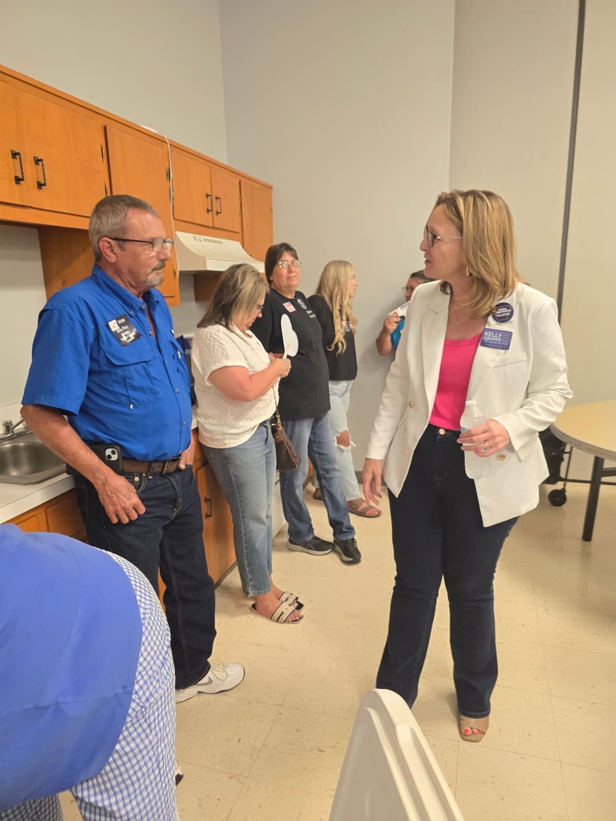 Kelly Grappe in Desha County, Arkansas — campaign photo Kelly Grappe, candidate for Arkansas Secretary of State, campaigning in Desha County, Arkansas