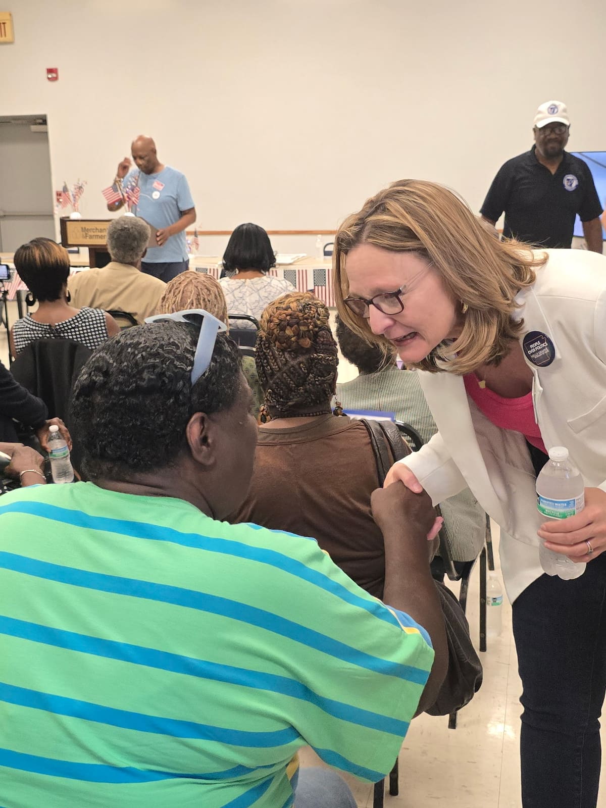 Kelly Grappe in Desha County, Arkansas — campaign photo Kelly Grappe, candidate for Arkansas Secretary of State, campaigning in Desha County, Arkansas