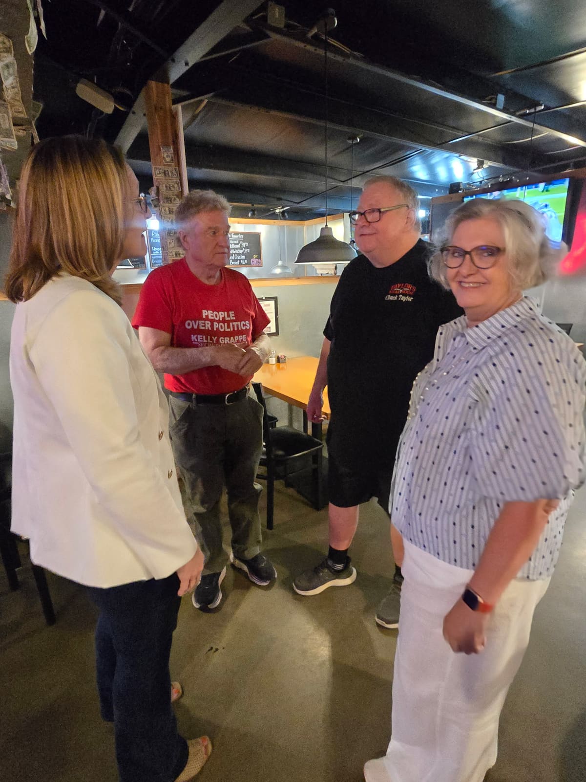Kelly Grappe in Desha County, Arkansas — campaign photo Kelly Grappe, candidate for Arkansas Secretary of State, campaigning in Desha County, Arkansas