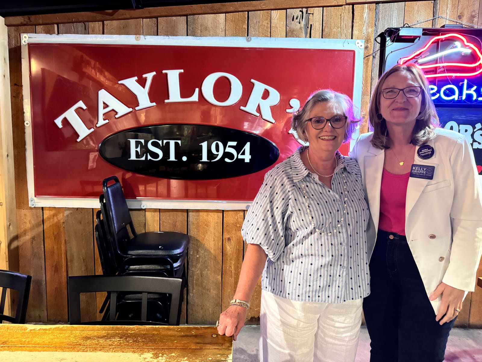 Kelly Grappe in Desha County, Arkansas — campaign photo Kelly Grappe, candidate for Arkansas Secretary of State, campaigning in Desha County, Arkansas