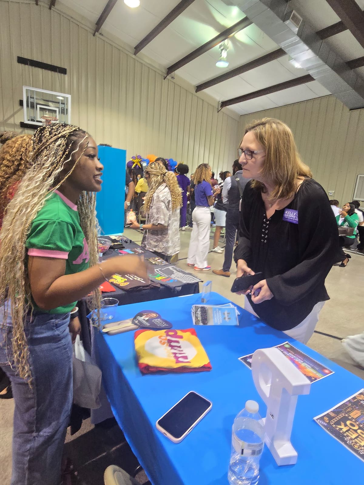 Kelly Grappe in Faulkner County, Arkansas — campaign photo Kelly Grappe, candidate for Arkansas Secretary of State, campaigning in Faulkner County, Arkansas