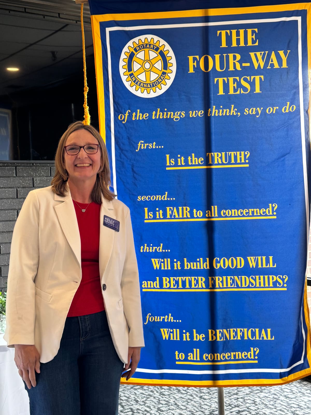 Kelly Grappe in Greene County, Arkansas — campaign photo Kelly Grappe, candidate for Arkansas Secretary of State, campaigning in Greene County, Arkansas