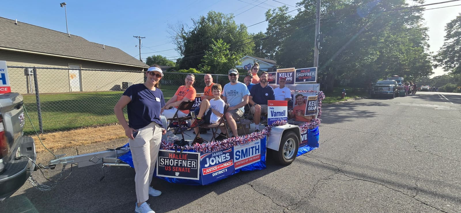 Kelly Grappe, candidate for Arkansas Secretary of State, campaigning in Johnson County, Arkansas
