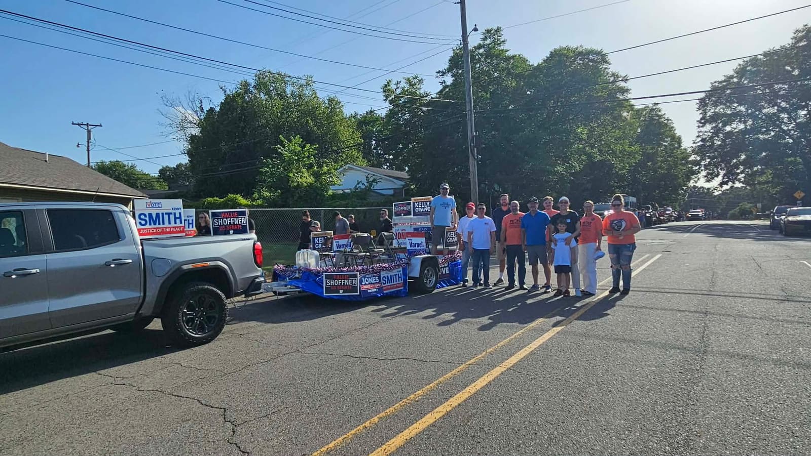 Kelly Grappe in Johnson County, Arkansas — campaign photo Kelly Grappe, candidate for Arkansas Secretary of State, campaigning in Johnson County, Arkansas