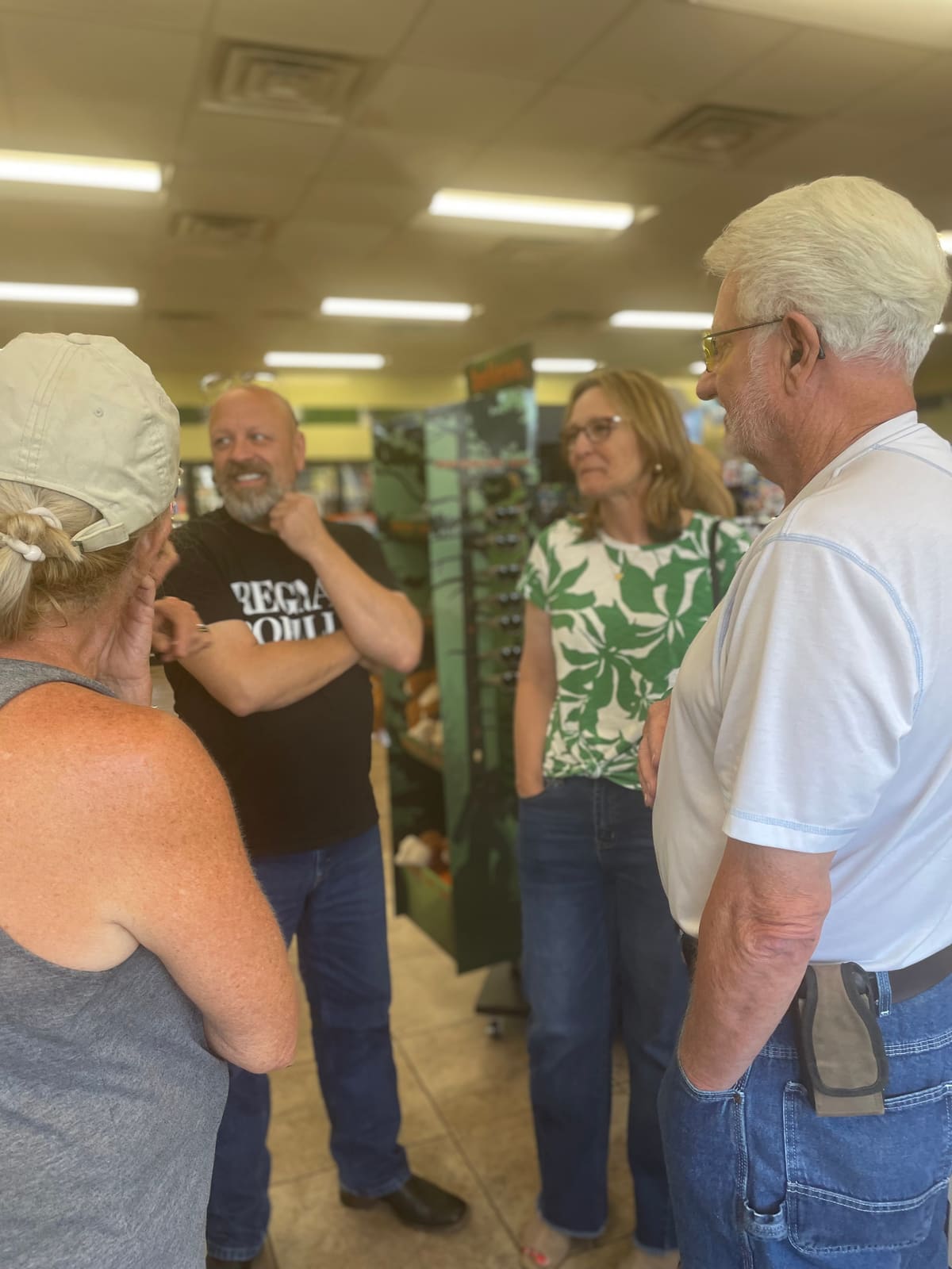 Kelly Grappe in Pike County, Arkansas — campaign photo Kelly Grappe, candidate for Arkansas Secretary of State, campaigning in Pike County, Arkansas