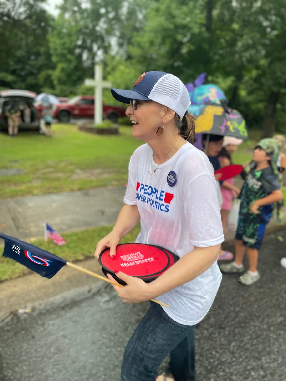 Kelly Grappe in Pulaski County, Arkansas — campaign photo Kelly Grappe, candidate for Arkansas Secretary of State, campaigning in Pulaski County, Arkansas