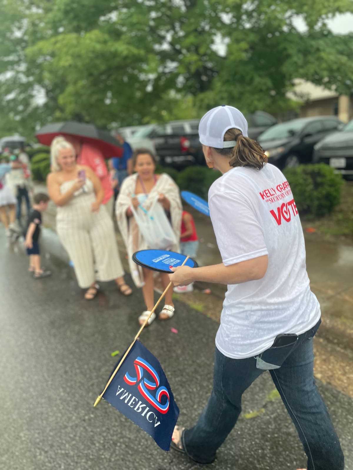 Kelly Grappe in Pulaski County, Arkansas — campaign photo Kelly Grappe, candidate for Arkansas Secretary of State, campaigning in Pulaski County, Arkansas