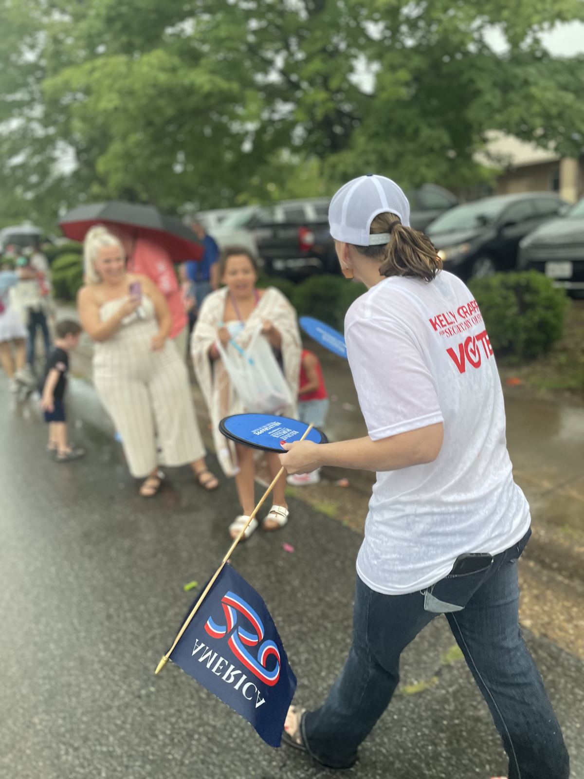 Kelly Grappe in Pulaski County, Arkansas — campaign photo Kelly Grappe, candidate for Arkansas Secretary of State, campaigning in Pulaski County, Arkansas