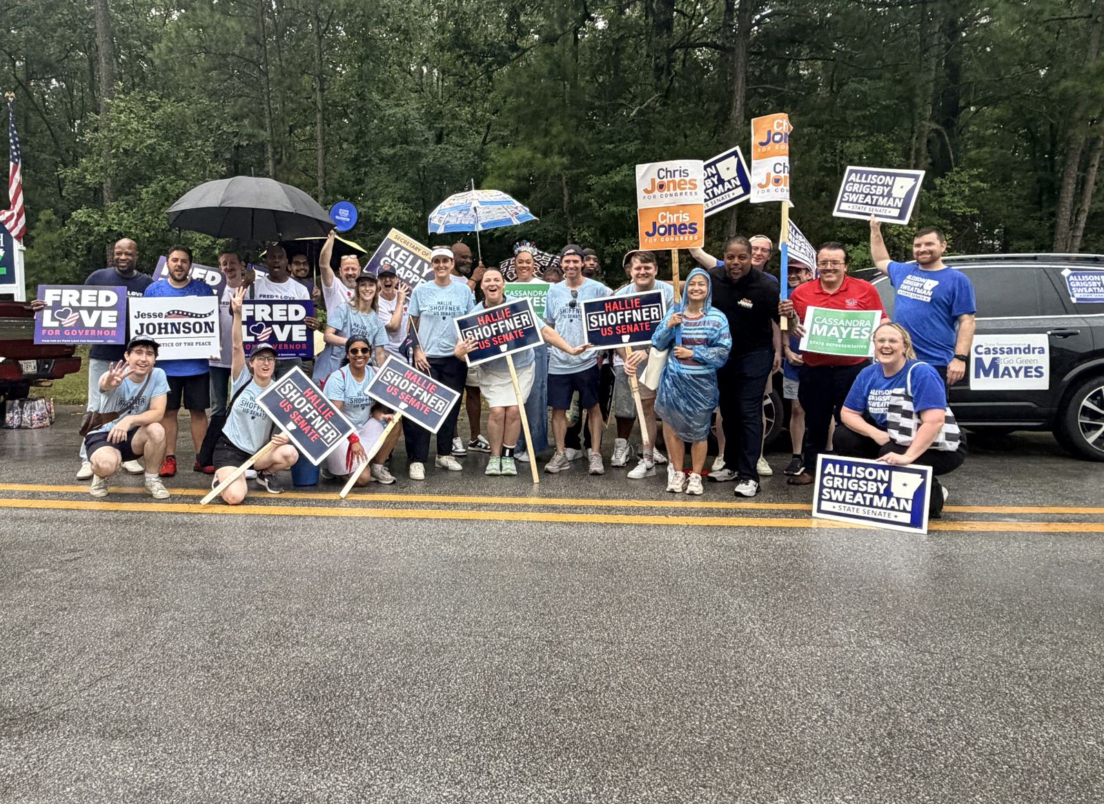 Kelly Grappe in Pulaski County, Arkansas — campaign photo Kelly Grappe, candidate for Arkansas Secretary of State, campaigning in Pulaski County, Arkansas