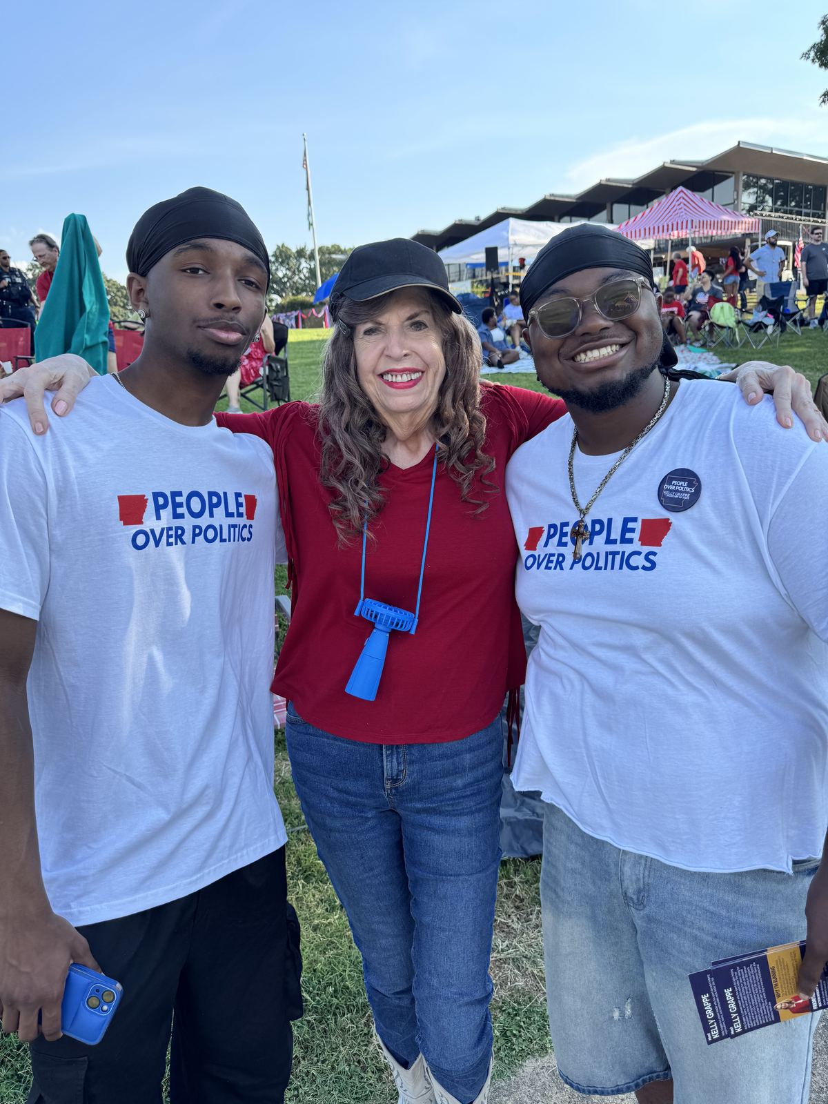 Kelly Grappe in Pulaski County, Arkansas — campaign photo Kelly Grappe, candidate for Arkansas Secretary of State, campaigning in Pulaski County, Arkansas