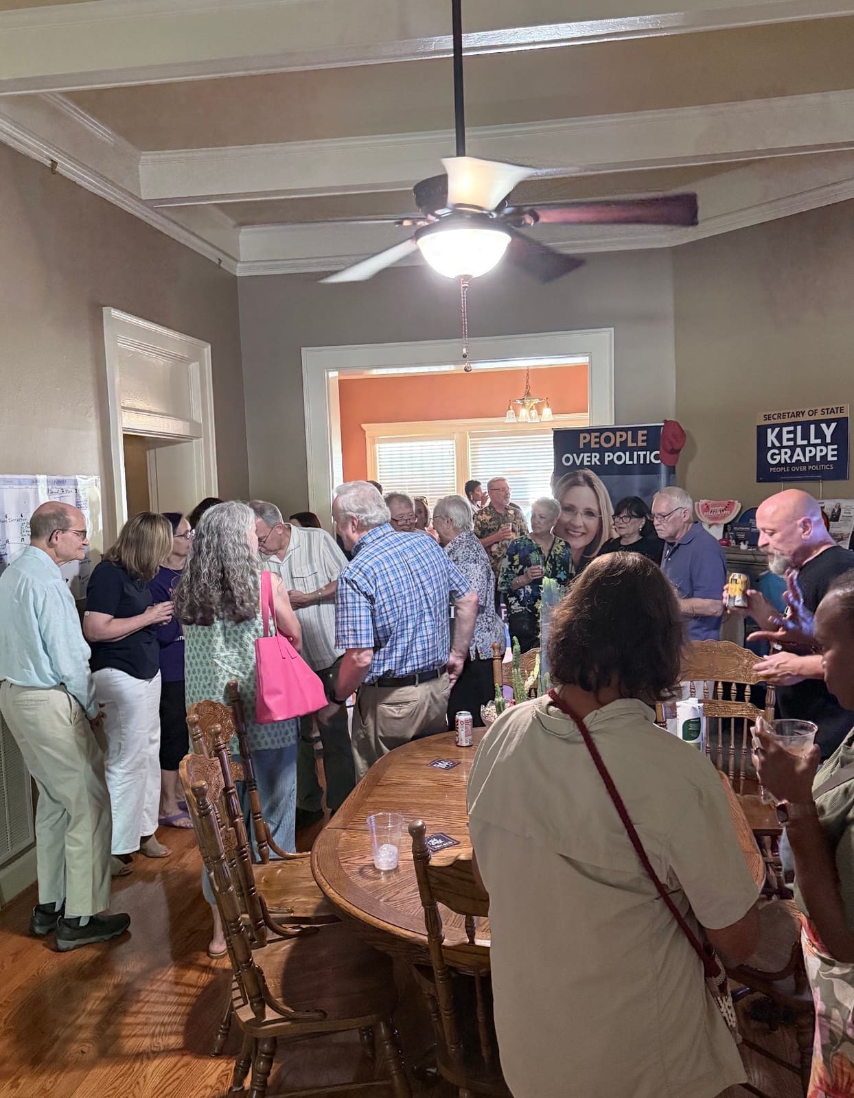 Kelly Grappe in Pulaski County, Arkansas — campaign photo Kelly Grappe, candidate for Arkansas Secretary of State, campaigning in Pulaski County, Arkansas