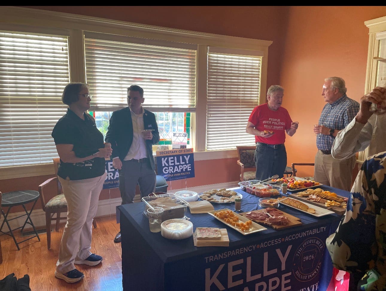 Kelly Grappe in Pulaski County, Arkansas — campaign photo Kelly Grappe, candidate for Arkansas Secretary of State, campaigning in Pulaski County, Arkansas