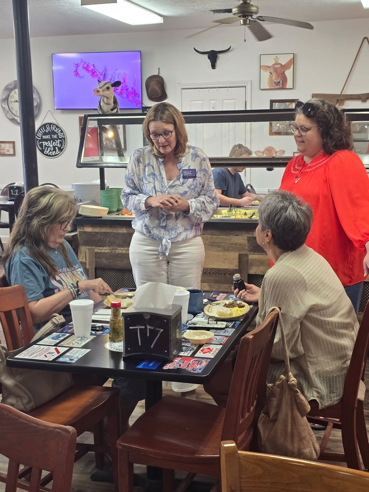 Kelly Grappe in Randolph County, Arkansas — campaign photo Kelly Grappe, candidate for Arkansas Secretary of State, campaigning in Randolph County, Arkansas