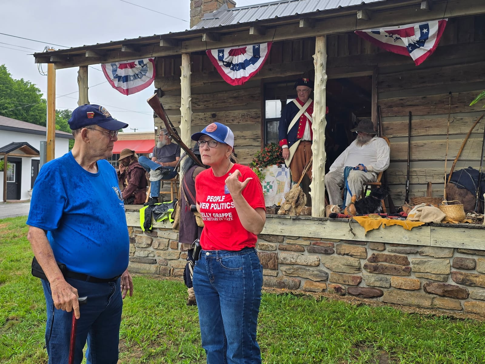 Kelly Grappe in Searcy County, Arkansas — campaign photo Kelly Grappe, candidate for Arkansas Secretary of State, campaigning in Searcy County, Arkansas