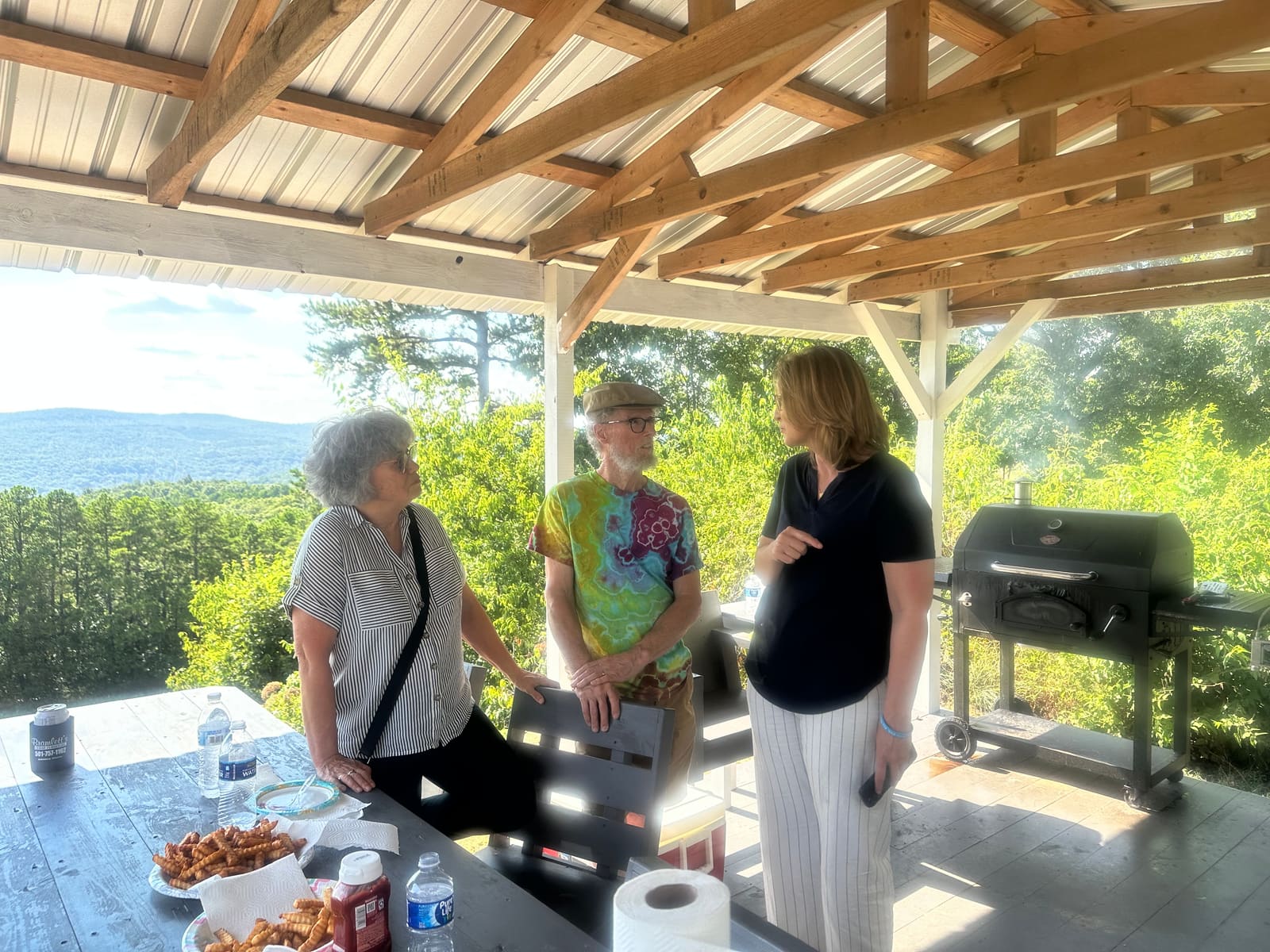 Kelly Grappe, candidate for Arkansas Secretary of State, campaigning in Van Buren County, Arkansas