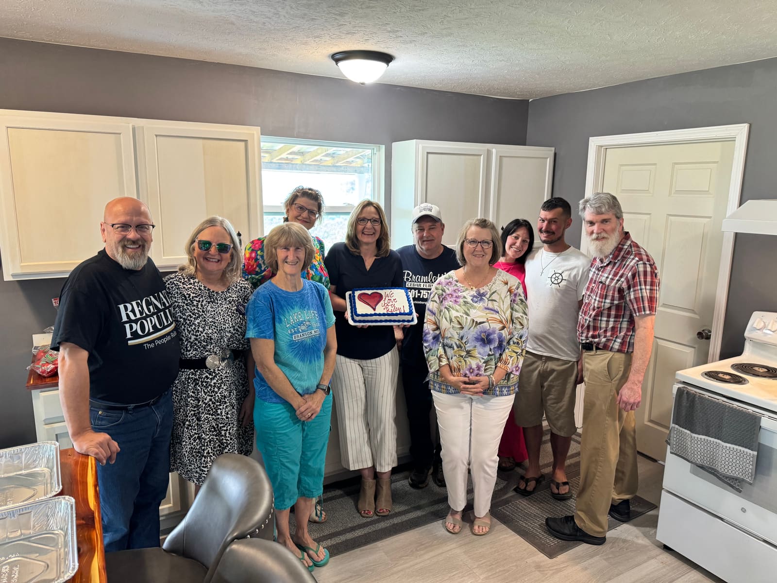 Kelly Grappe in Van Buren County, Arkansas — campaign photo Kelly Grappe, candidate for Arkansas Secretary of State, campaigning in Van Buren County, Arkansas