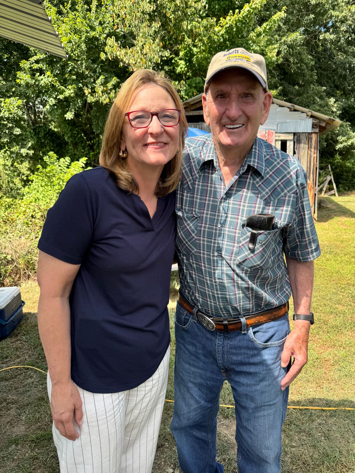 Kelly Grappe in Van Buren County, Arkansas — campaign photo Kelly Grappe, candidate for Arkansas Secretary of State, campaigning in Van Buren County, Arkansas