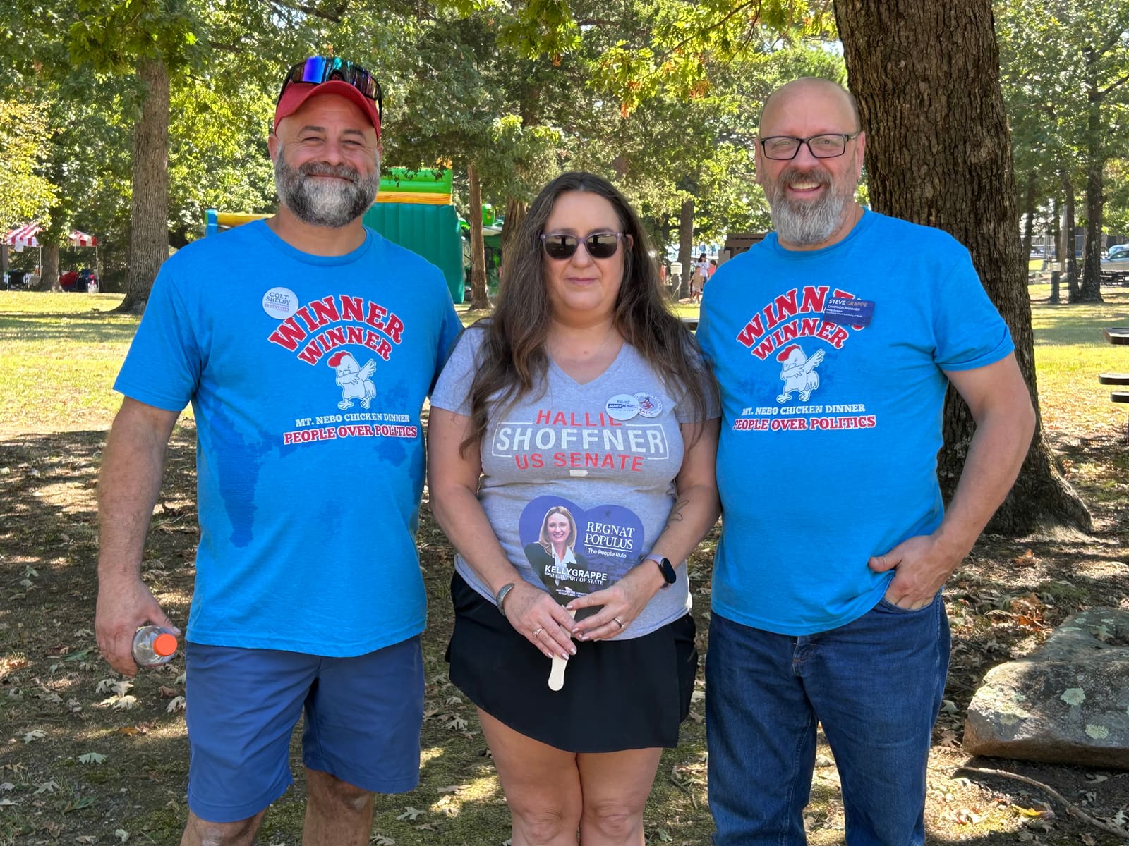 Kelly Grappe in Yell County, Arkansas — campaign photo Kelly Grappe, candidate for Arkansas Secretary of State, campaigning in Yell County, Arkansas