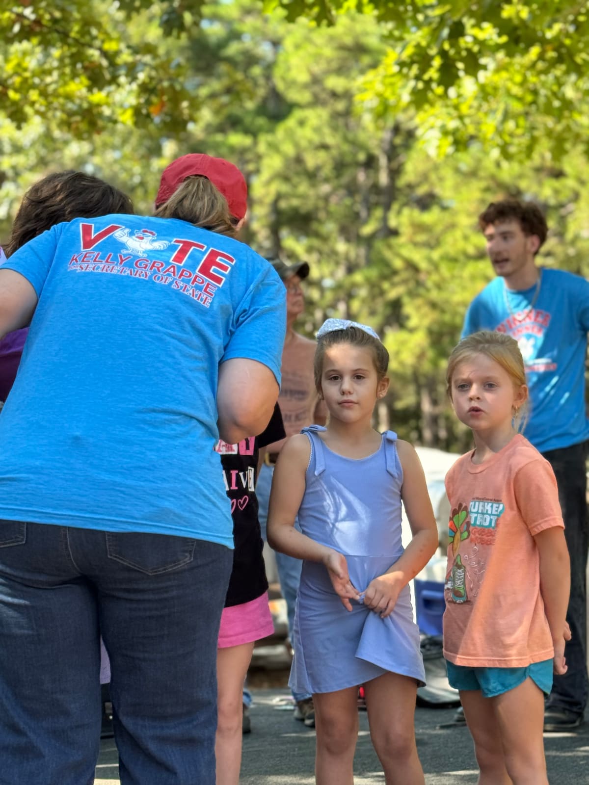Kelly Grappe in Yell County, Arkansas — campaign photo Kelly Grappe, candidate for Arkansas Secretary of State, campaigning in Yell County, Arkansas